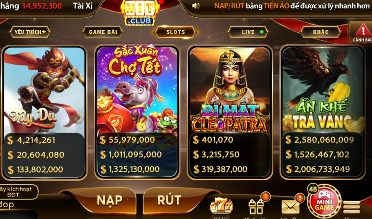 Sảnh Nổ Hũ HitClub Sân Chơi Quay Hũ Đẳng Cấp Với Jackpot Cực Khủng